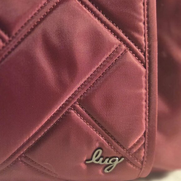 Lug Rumble Tote Bag Raspberry Tone With Multiple Pockets - Picture 3 of 8